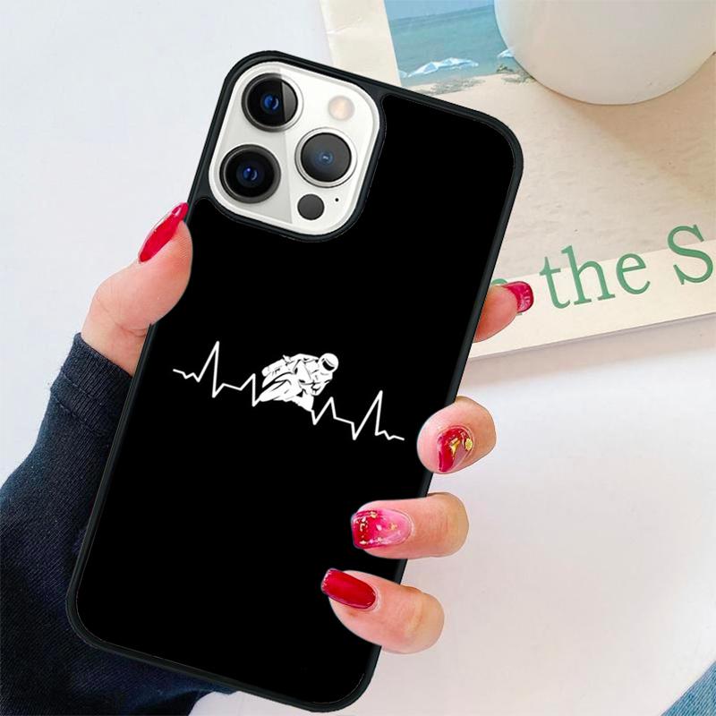 Motorcycle Heartbeat Phone Case For iPhone 17 Air 16 pro max 15 14 plus 12 13 Soft Bumper Shell Cover coque