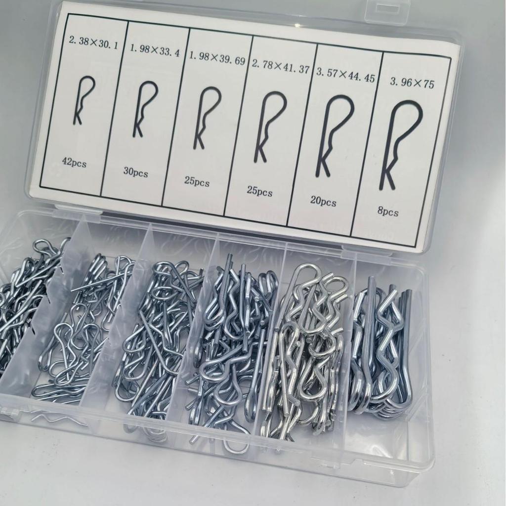 Набор из 150 шт. шплинтов типа B, типа R - Оцинкованные крепежные элементы