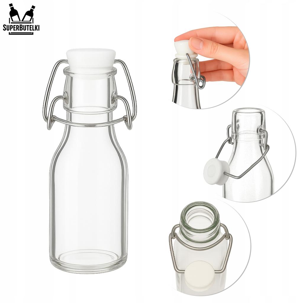 Round bottle with clip - 110 ml