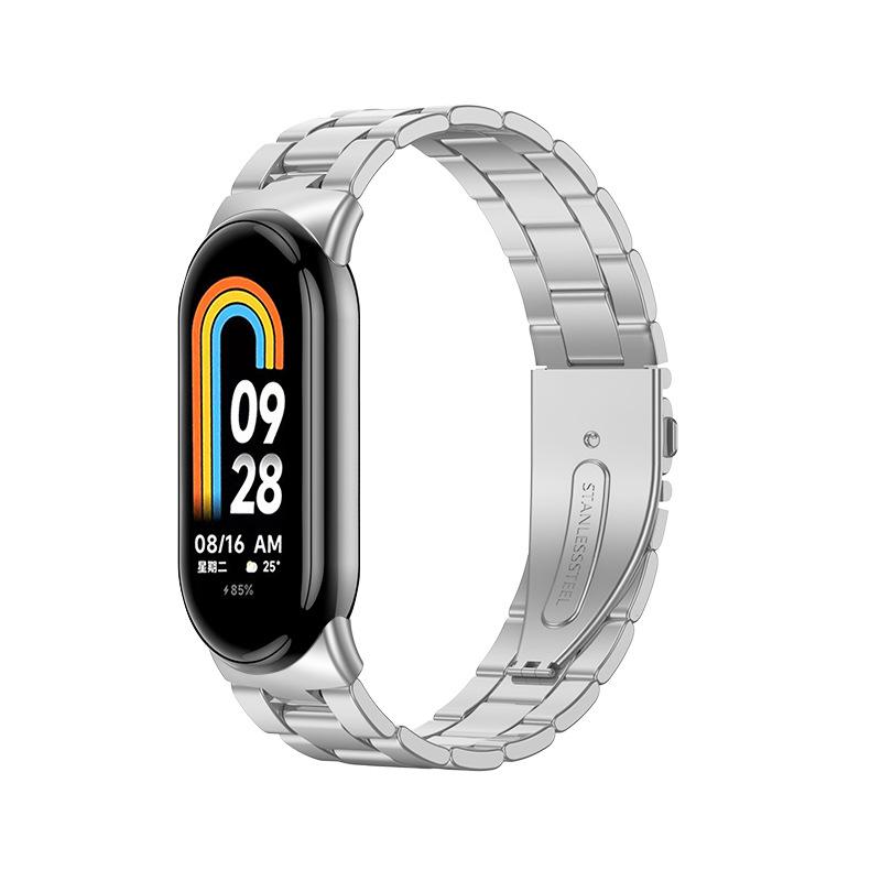Металлический ремешок для часов для Xiaomi Band 8, 6, 5, 4, 3, ремешок из нержавеющей стали, сменный браслет для Mi Band 3, 4, 5, 6, 8, аксессуары для ремешков