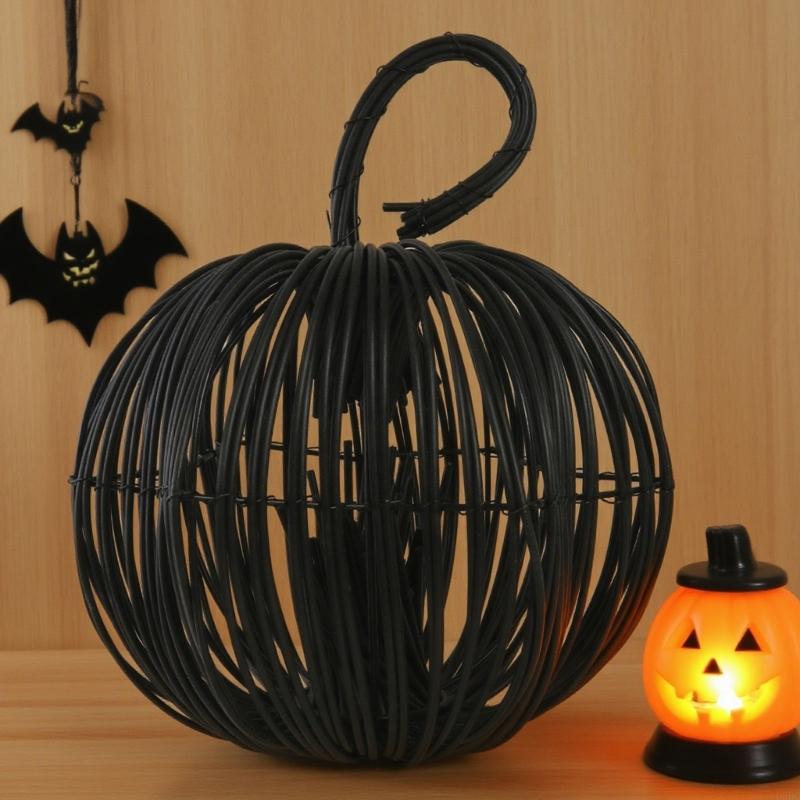 Woven Pumpkins Pendant Artificial Rattan Chandelier Halloween Decoration Ceiling Ornament For Dining Room Bedroom
