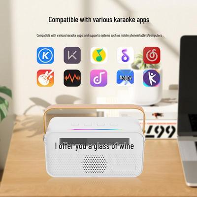 Караоке Y8 Портативная беспроводная Bluetooth-колонка с микрофоном и дисплеем текста для детей