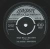 7inch Record EVERLY BROTHERS - When Will I Be Loved 45HLA9157 London Records 1960 UK Rock Used