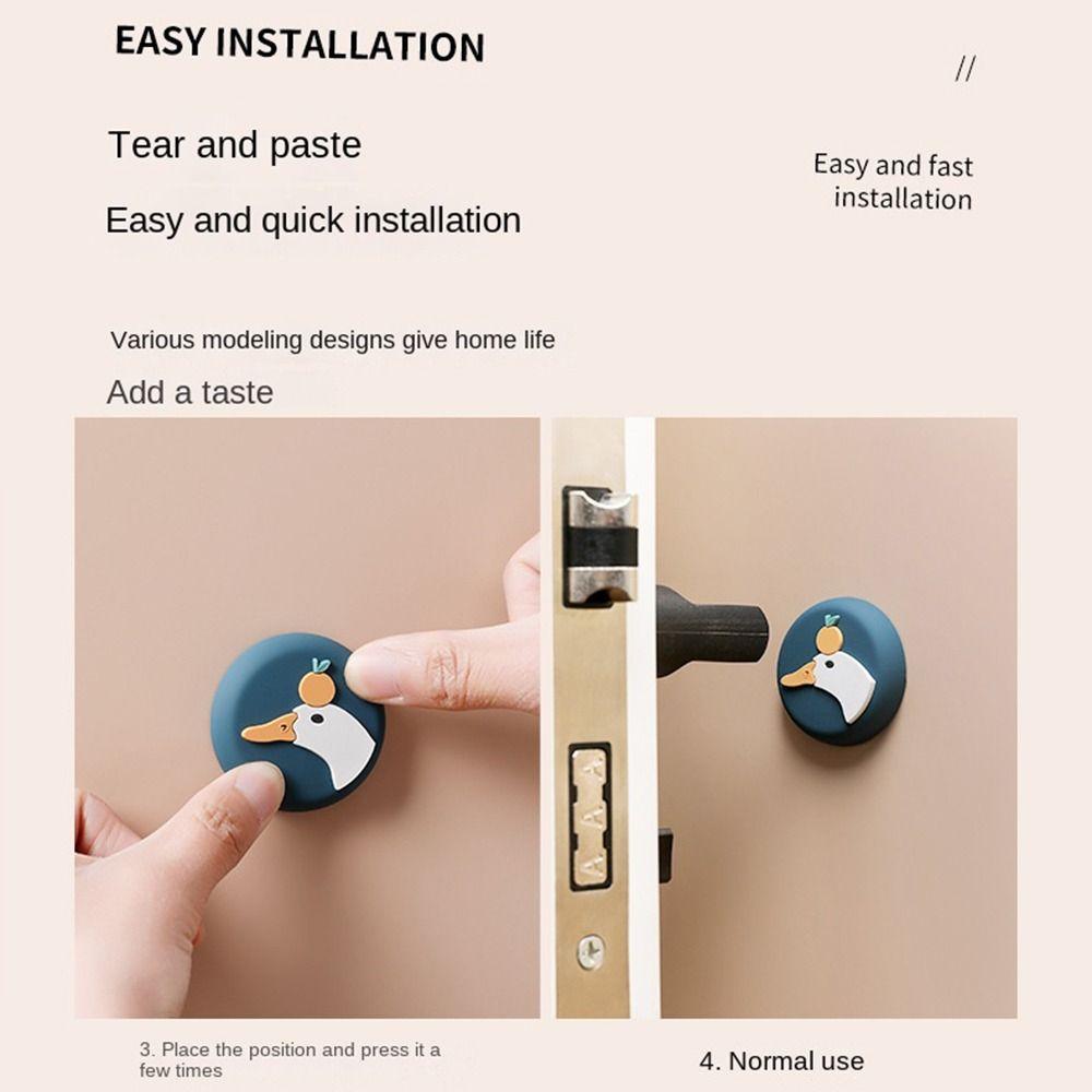 Animals Design Door Crash Pad Wall Protector Door Stopper Cartoon Door Handle Bumper Wall Sticker