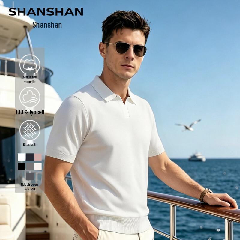 Shanshan Мужская рубашка-поло из тенсела в стиле Quiet Luxury