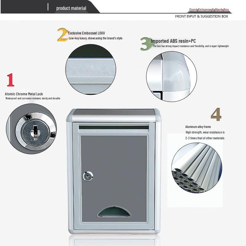 Jing Zhou Yuan Aluminum Alloy Suggestion Box with Lock