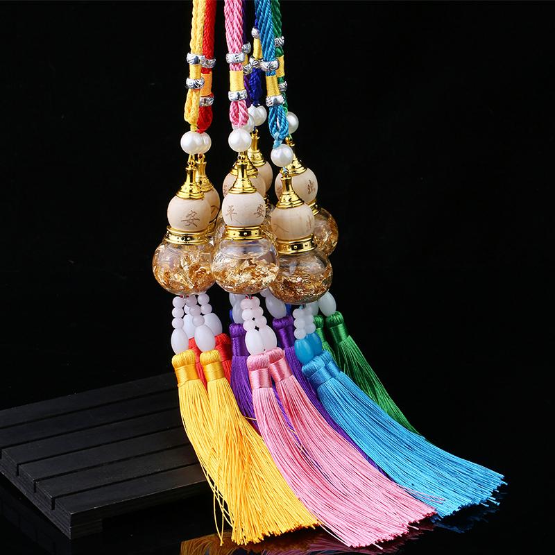 Подвеска в виде стеклянной бутылки автомобиля, тыква с золотым дном и двойным шипом, аксессуары для салона автомобиля, подвеска для автомобиля