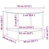 Side Table Black and Transparent 70 cm Tempered Glass