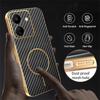For Xiaomi Redmi 13C 4G/Poco C65 4G Phone Case Carbon Fiber Textured Electroplated TPU Back Cover