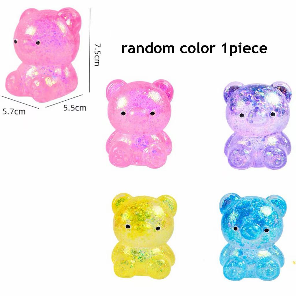 1pc Maltose Squishy Bear Toys Cute Bear Sensory Fidget Toys Slow Rising Bear Pinch Toy Stress Relief Squeeze Toy for Adults