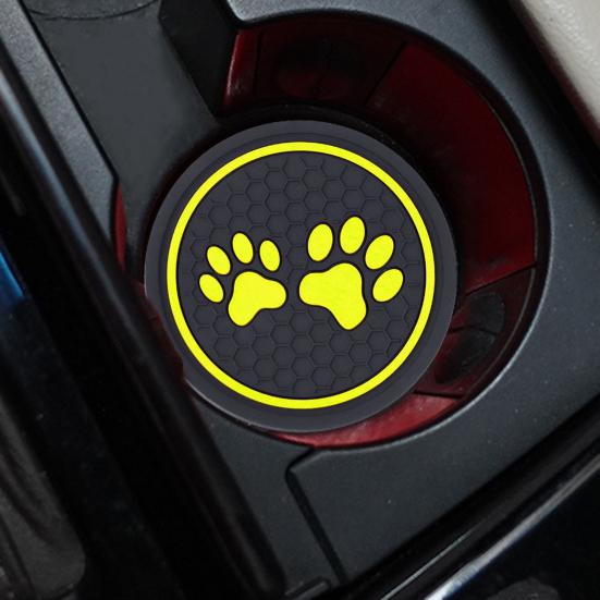 Автомобильная круглая бутылка для воды, силиконовая подставка для чашек с принтом собачьей лапы, противоскользящий устойчивый к слуху силиконовый коврик для чашки, аксессуары для салона автомобиля