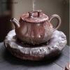 1 набор из исинской фиолетовой глины, китайский чайник, грубая керамика, ретро, ручная работа, небольшая емкость, чайный сервиз кунг-фу для домашнего использования