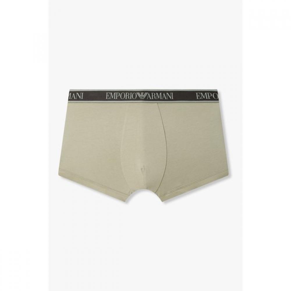 Emporio Armani Мужские двухцветные жаккардовые трусы с логотипом 08m6112317
