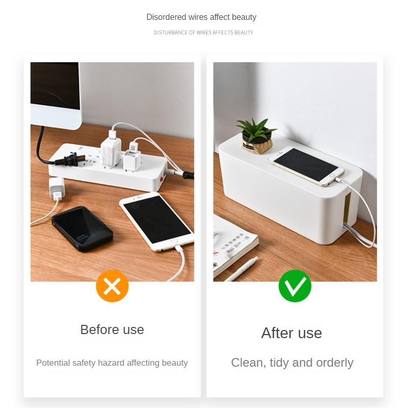 Ящик для хранения кабелей Настольный ящик для хранения удлинителей Пылезащитный ящик для хранения розеток Домашний чехол для проводов Органайзер для кабелей