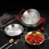18-24cm Durable Stainless Steel Frying Pans with Double Ear Spanish Paella Saucepan Non-Stick Kitchen Cooking Pots Kitchenware