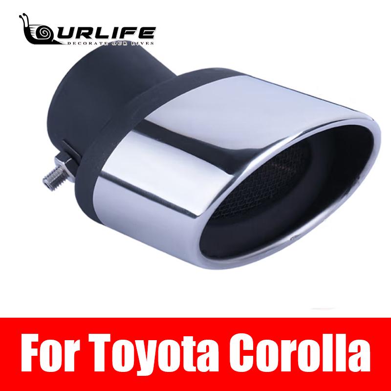 1Pc For Toyota Corolla    Exhaust Muffler Tip Tail Pipe End Trim Finisher Stainless Chrome Cover