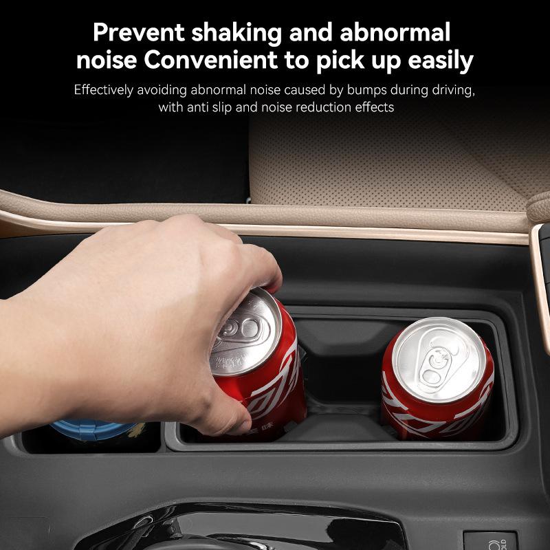 For Toyota Grand Highlander 2024-2025 Central Control Water Cup Holder Silicone Black Car Seat Water Drinks Holder Storage Box