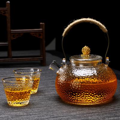Стеклянный чайник в японском стиле, кованый чайник, электрическая керамическая плита, специальный чайник, медная ручка, чайник с ручкой, стеклянный чайный сервиз