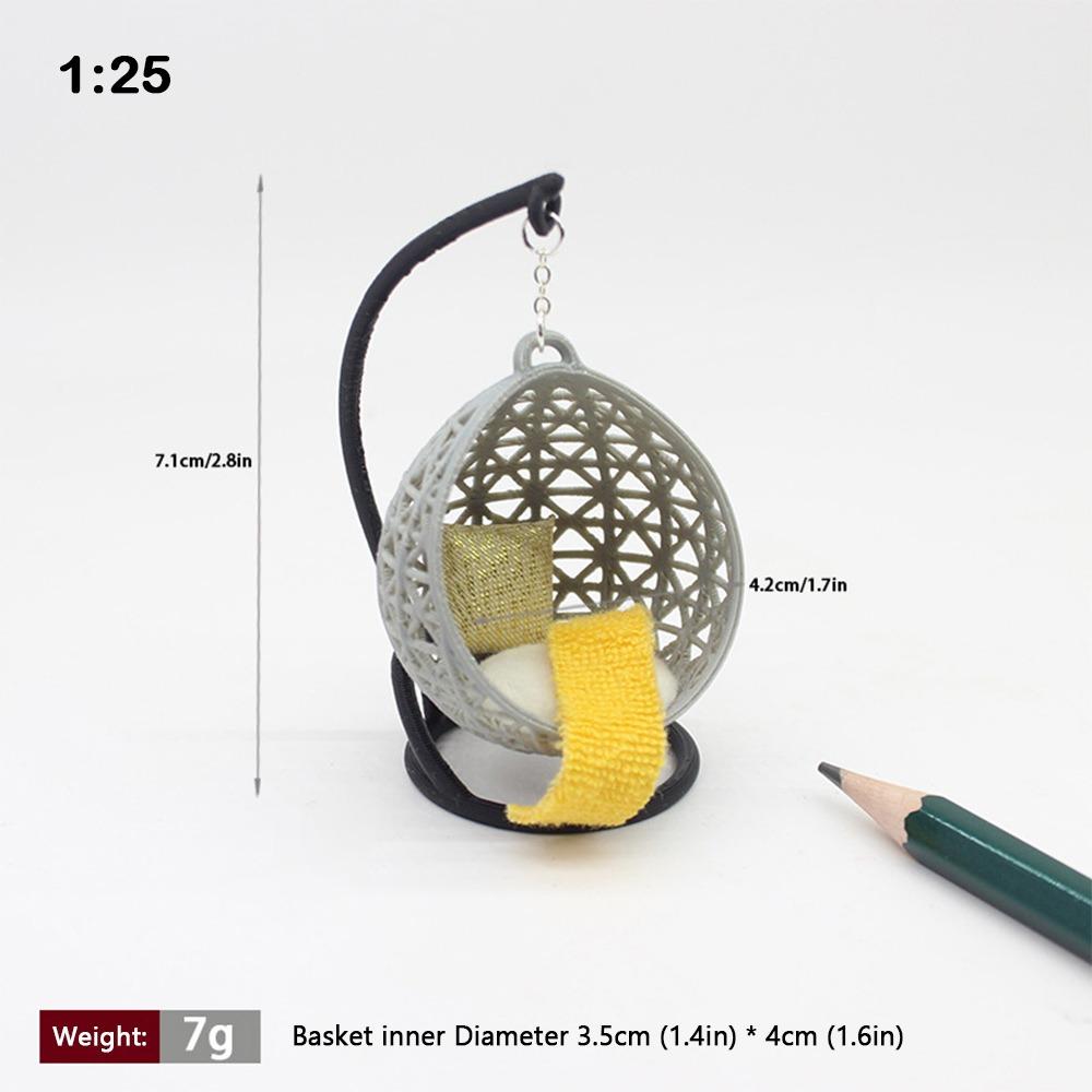 Белая кукольная домик Подвесное кресло-корзина Сцена Модель 1:12/1:20/1:25/1:30 миниатюрных подвесных стульев Фото реквизит Песочный стол Мебель