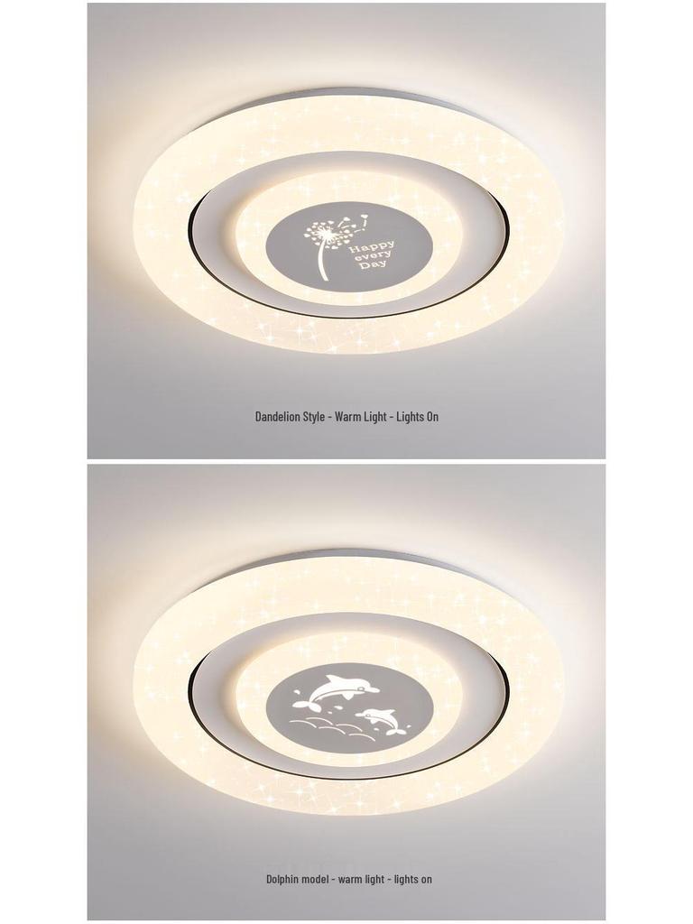 Умный современный кремовый круглый потолочный светильник для главной спальни - Модный и простой.