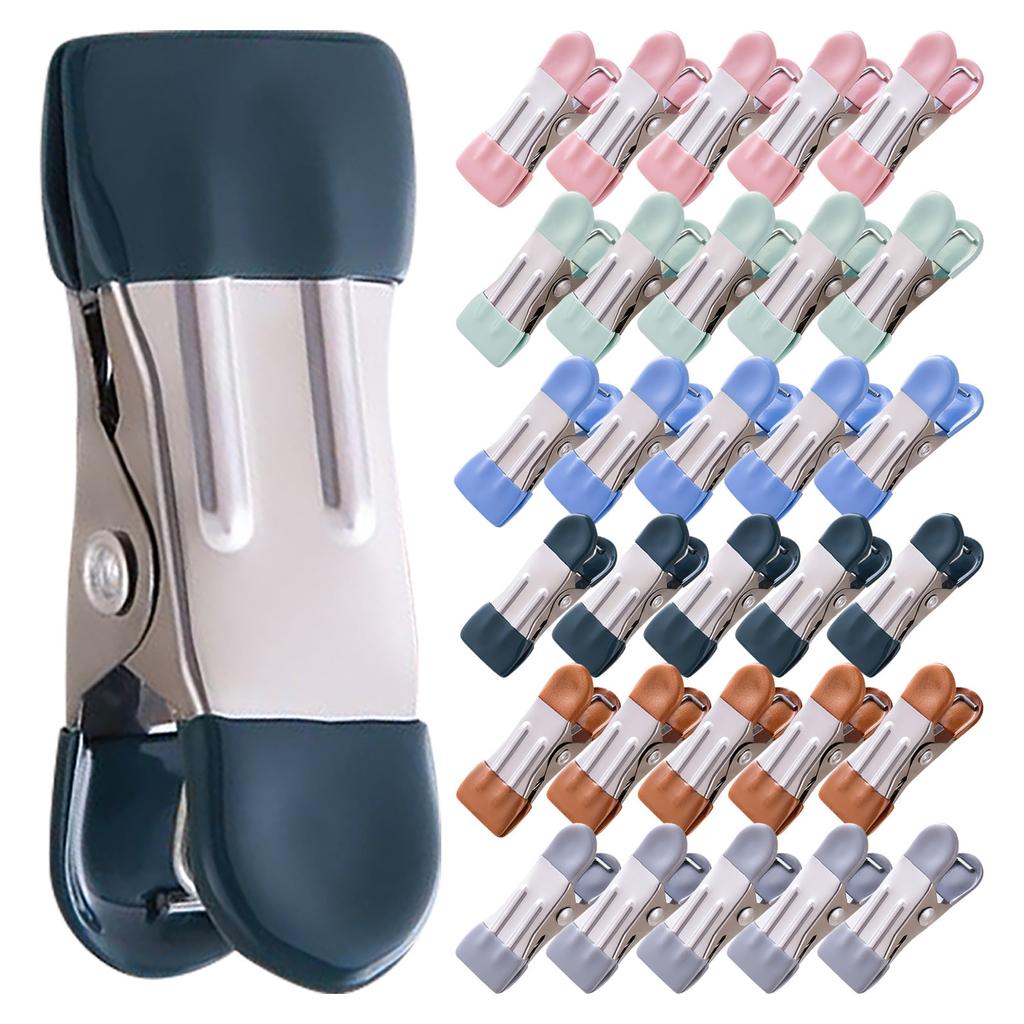 30 шт., 2,17 дюйма, сверхпрочные металлические прищепки для сушки фотографий, носки для стирки, зажимы для пищевых пакетов, кухонная резина из нержавеющей стали, 6 шт.