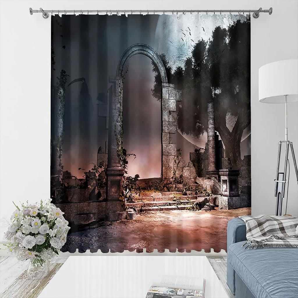 Плотные шторы 3D Design Chair Coach Sofa Santa Luxury High Shading Шторы для гостиной, спальни, рождественский декор, 2 шт.