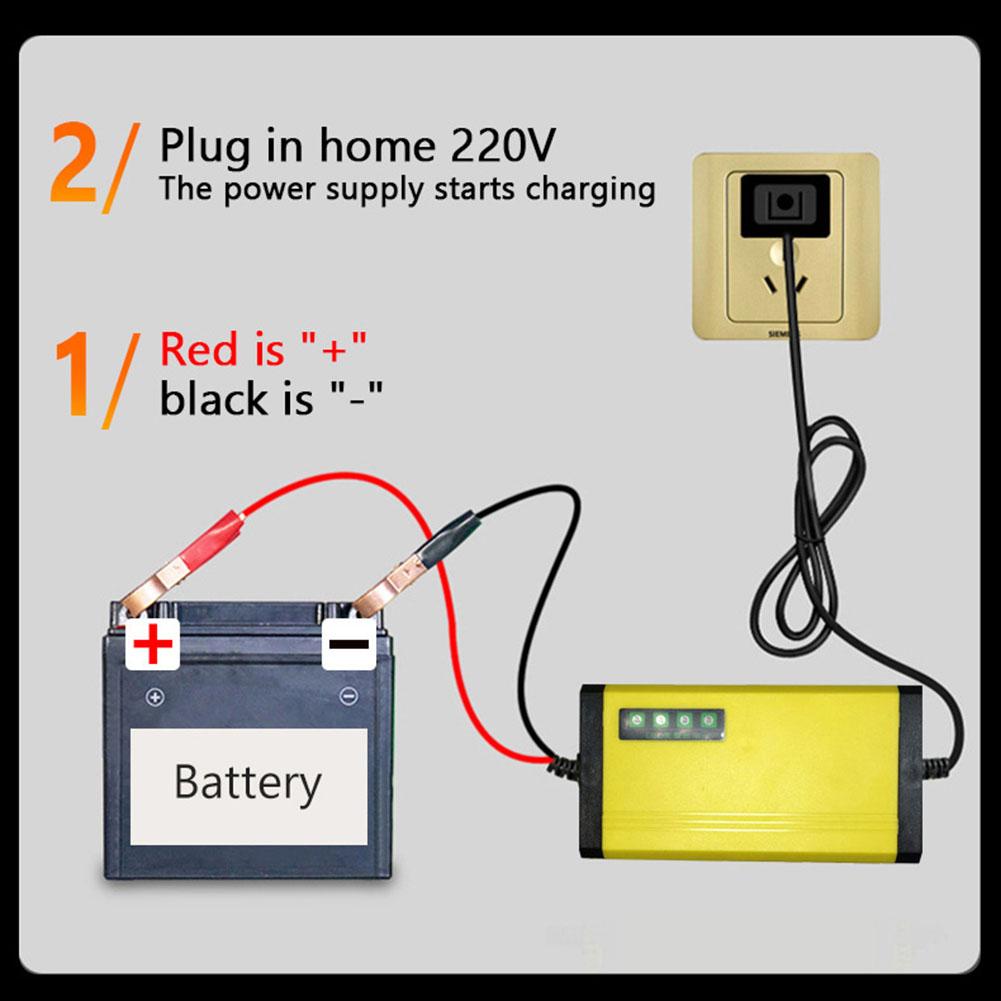 Motorcycle Battery Charging 12V 2A LED Display Smart Battery Charger EU/US Plug Pulse Repair Power Supply Current Voltage Adjust