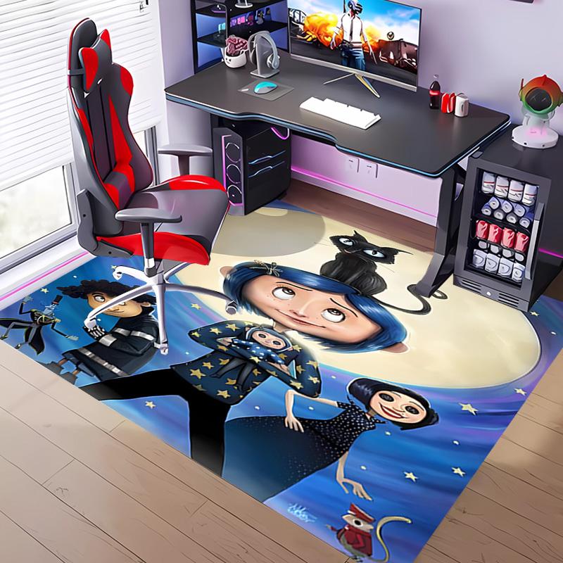 1pc Coraline Entrance Mat, Non-Slip Mat Area Rug,Room Decor, Outdoor Decor, Kitchen Rug,Doormat - Machine Washable, Easy to Clean