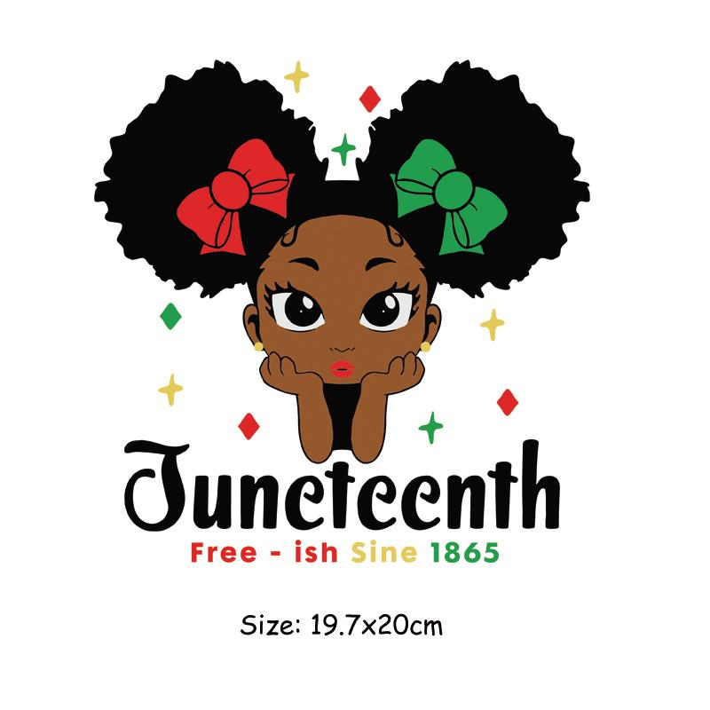 Наклейка-нашивка Juneteenth 1865 На одежду 4 июля Черная девушка Свобода 1776 Сделай сам Термопереносные наклейки на одежду Термонаклейка для приклеивания утюгом