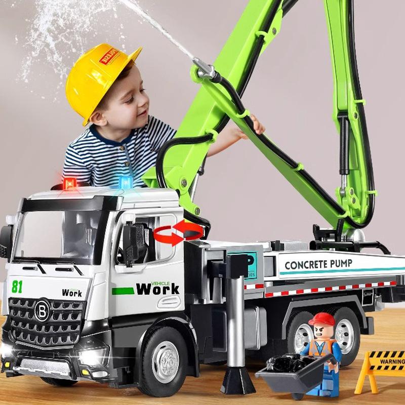 Alloy Truck Toys Children's Semi-Trailer Transporter Construction Vehicle Flat Trailer Model Car