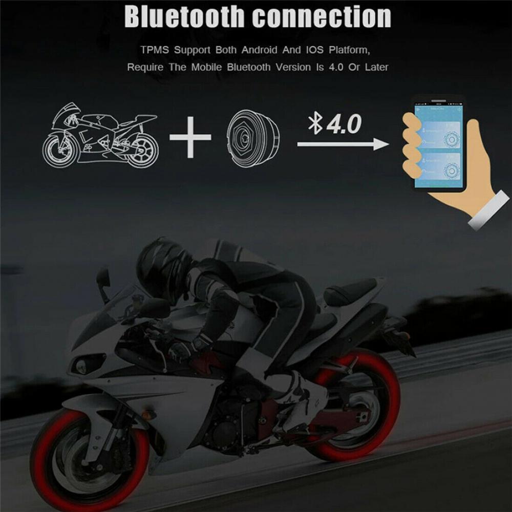 Система контроля давления в шинах мотоцикла TPMS Bluetooth 2 шт. внешних датчиков