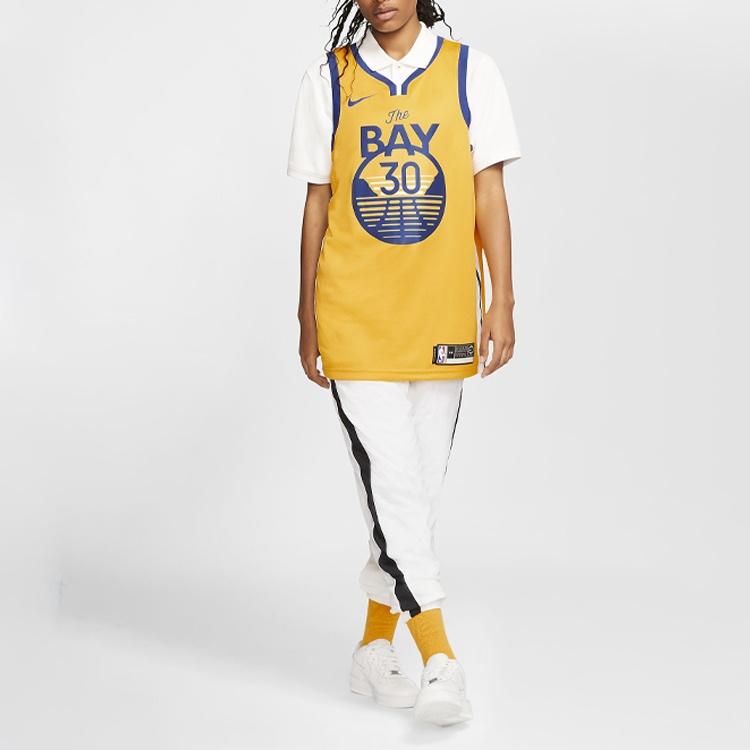 Nike NBA Swingman Jersey SW golden state warriors stephen curry Yellow Men's AT9799-731