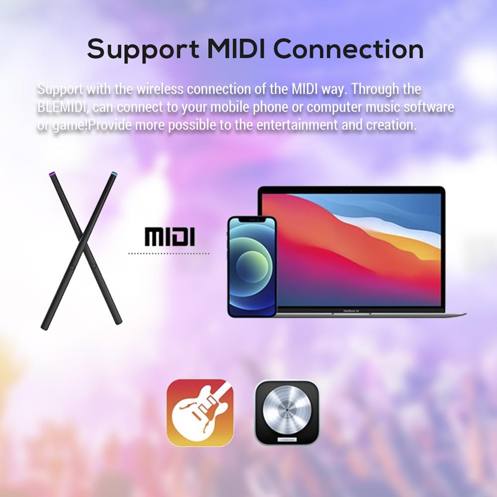 1 Набор Соматосенсорная Виртуальная Барабанная Установка Воздушные Барабанные Палочки Музыкальный Инструмент для Домашней Студии Кемпинга Развлечений