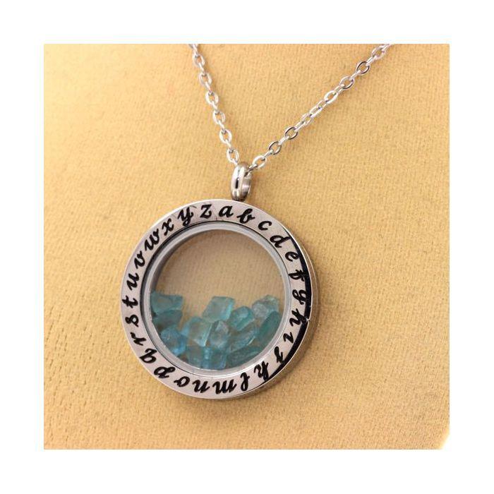 Stones and Minerals. Raw Paraiba Apatite Necklace. Alphabet Model.