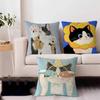 Cute Cartoon Cat Pillow Cover Sofa Cushion Cover Home Room Decoration Children Gift