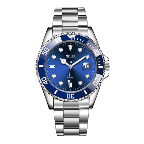 Мужские кварцевые часы с точным круглым циферблатом, водонепроницаемые, глубина 30 м, автоматическая дата, ударопрочный хронограф, ремешок из нержавеющей стали, мужские кварцевые наручные часы с автоматическим механизмом