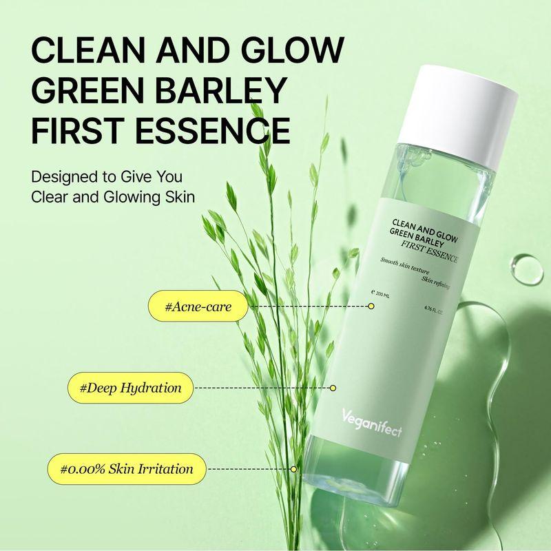 [Veganifect] Чистая и сияющая эссенция Green Barley First Essence 200 мл