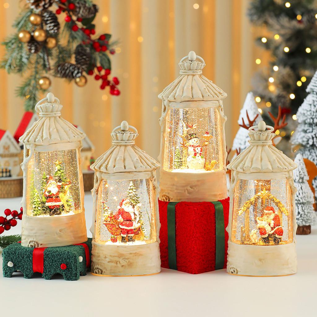 Christmas Crystal Music Box With Snowman Scene For Festive Tabletop Ornament