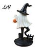 Halloween Ghost Figurine Resin Figurine Vintage Cute Holding Mysterious Witchy Tabletop Display Pumpkin Lantern Statue for Indoor Home Table