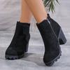 Women Platform Boots Women's Ankle Boots Autumn Elegant Faux Suede Elegant Concise Solid Colors High Heel Ankle Boots