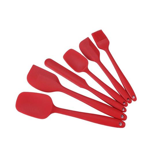 Набор из 6 силиконовых лопаток, термостойкая, без бисфенола А, для соскабливания, выпечки, приготовления пищи, кухонные принадлежности с силиконовой щеткой