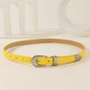 Simple Solid Color Metal Buckle Decoration Women Casual Belt For Daily Use
