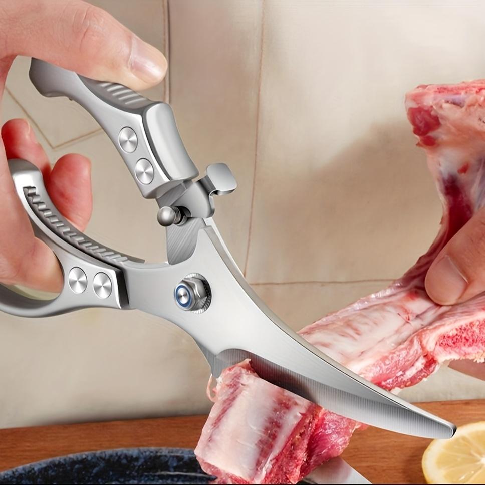 Heavy-Duty Spring Kitchen Scissors Sharp Stainless Steel with Ergonomic Handles,Rust Resistant for Cutting Chicken Bones,Steak,BBQ Meat,Poultry Shears