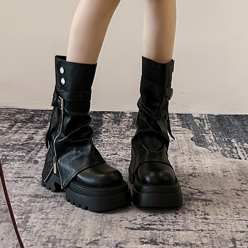 Короткие ботинки, ботинки Martin на толстой подошве в британском стиле, брюки-трубы, укороченные на осень и зиму, новые маленькие ботинки, женская мода и комфорт