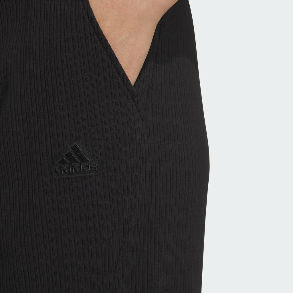 adidas Повседневные брюки-джоггеры из вязаного полотна с широкими штанинами для женщин, черные JJ3604