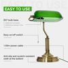 Banker S Desk Lamp With Antique Bronze Tone Base Table Lamp With Green Glass Shade For Home Office Green