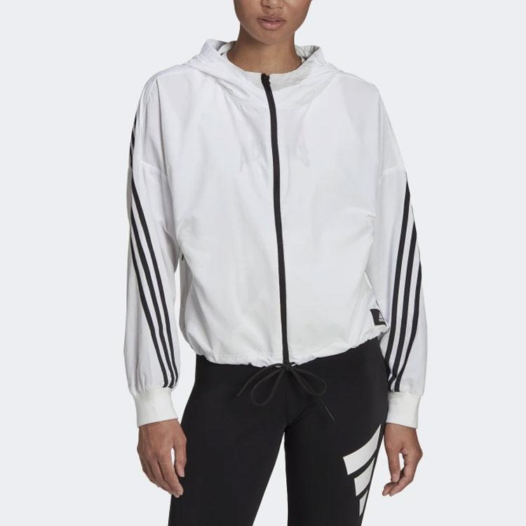 adidas Спортивная одежда Future Icons Женская тканая ветровка Белый Черный HE4177