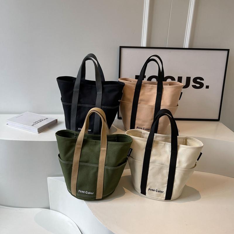 Холщовая сумка, портативная сумка через плечо большой емкости, женская большая сумка