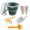 6PCS Collapsible Bucket Sand Bucket Toy Kit Multicolor Sand Toy Creative Beach Toy Set  Beach Play