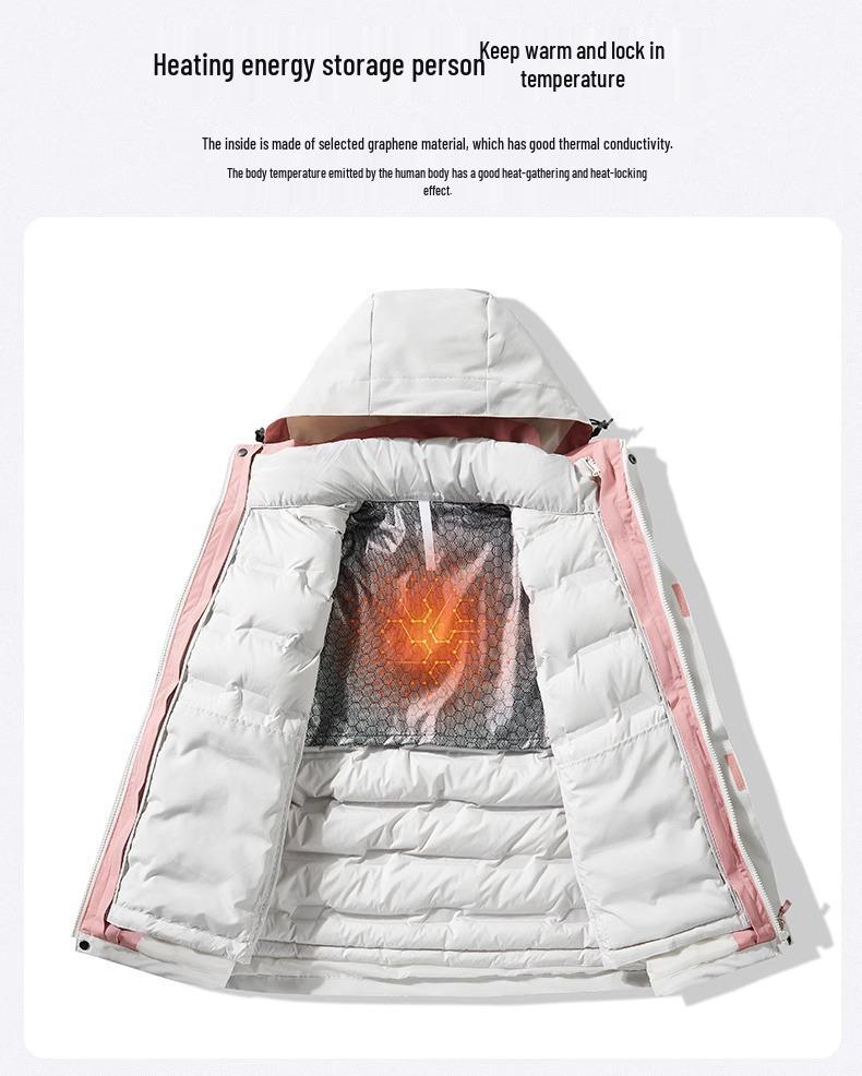 Women's 2024 Three-in-One Winter Hiking Windbreaker: Thickened, Warm, and Windproof Outdoor Jacket